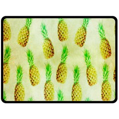 Pineapple Wallpaper Vintage Fleece Blanket (large)  by Nexatart