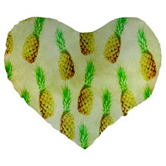 Pineapple Wallpaper Vintage Large 19  Premium Heart Shape Cushions