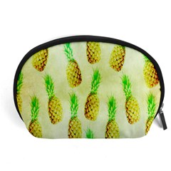 Pineapple Wallpaper Vintage Accessory Pouches (large)  by Nexatart