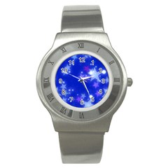 Star Bokeh Background Scrapbook Stainless Steel Watch by Nexatart