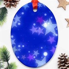 Star Bokeh Background Scrapbook Oval Ornament (two Sides) by Nexatart