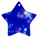 Star Bokeh Background Scrapbook Star Ornament (Two Sides) Back