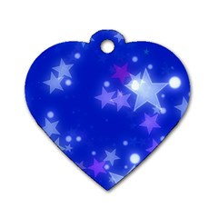 Star Bokeh Background Scrapbook Dog Tag Heart (two Sides) by Nexatart