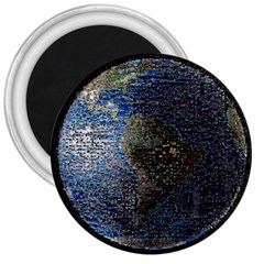 World Mosaic 3  Magnets by Nexatart