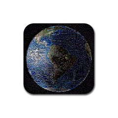 World Mosaic Rubber Coaster (square)  by Nexatart