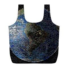 World Mosaic Full Print Recycle Bags (l)  by Nexatart