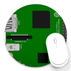 Raspberry Pi 3 Vector Round Mousepads by Nexatart