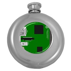 Raspberry Pi 3 Vector Round Hip Flask (5 Oz) by Nexatart