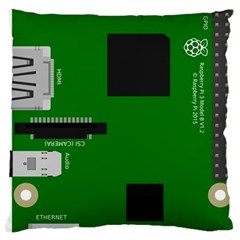 Raspberry Pi 3 Vector Large Flano Cushion Case (one Side) by Nexatart