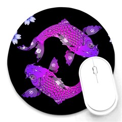 Koi Carp Fish Water Japanese Pond Round Mousepads by Nexatart