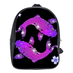 Koi Carp Fish Water Japanese Pond School Bags(large)  by Nexatart