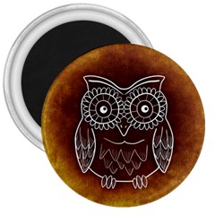 Owl Abstract Funny Pattern 3  Magnets by Nexatart