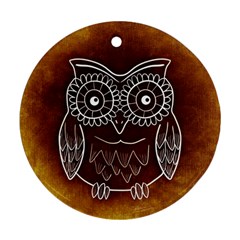 Owl Abstract Funny Pattern Ornament (round) by Nexatart