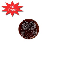 Owl Abstract Funny Pattern 1  Mini Magnet (10 Pack)  by Nexatart