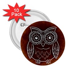 Owl Abstract Funny Pattern 2 25  Buttons (10 Pack)  by Nexatart