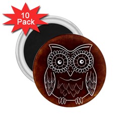 Owl Abstract Funny Pattern 2 25  Magnets (10 Pack)  by Nexatart