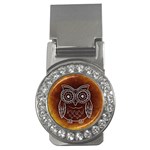 Owl Abstract Funny Pattern Money Clips (CZ)  Front