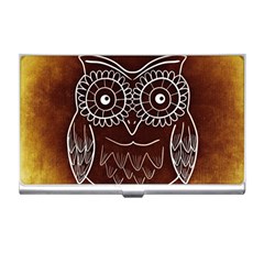 Owl Abstract Funny Pattern Business Card Holders by Nexatart