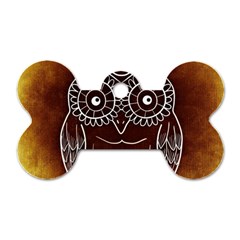 Owl Abstract Funny Pattern Dog Tag Bone (two Sides) by Nexatart