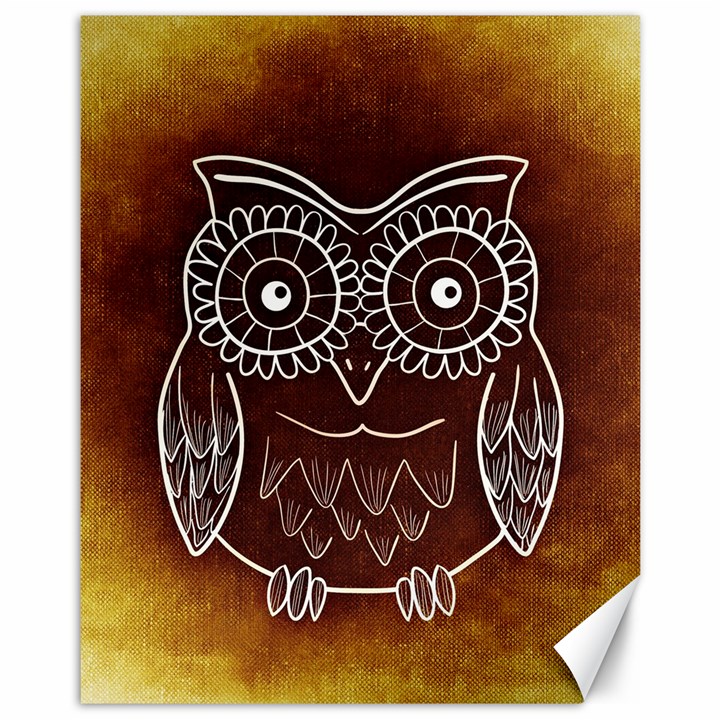 Owl Abstract Funny Pattern Canvas 11  x 14  