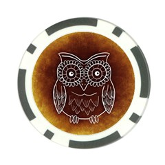 Owl Abstract Funny Pattern Poker Chip Card Guard by Nexatart