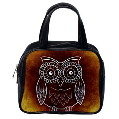 Owl Abstract Funny Pattern Classic Handbags (one Side) by Nexatart