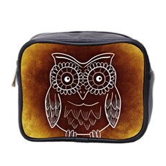 Owl Abstract Funny Pattern Mini Toiletries Bag 2-side by Nexatart