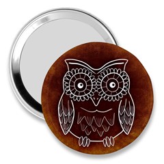 Owl Abstract Funny Pattern 3  Handbag Mirrors by Nexatart