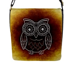 Owl Abstract Funny Pattern Flap Messenger Bag (l)  by Nexatart