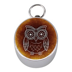 Owl Abstract Funny Pattern Mini Silver Compasses by Nexatart