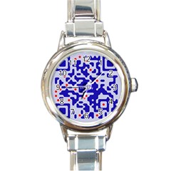 Qr Code Congratulations Round Italian Charm Watch by Nexatart