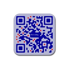 Qr Code Congratulations Rubber Coaster (square)  by Nexatart