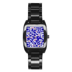 Qr Code Congratulations Stainless Steel Barrel Watch