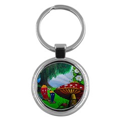 Kindergarten Painting Wall Colorful Key Chains (round)  by Nexatart