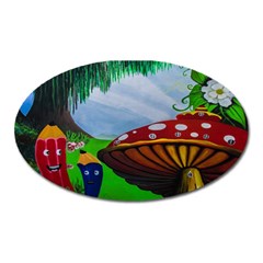 Kindergarten Painting Wall Colorful Oval Magnet by Nexatart