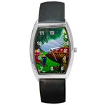 Kindergarten Painting Wall Colorful Barrel Style Metal Watch Front