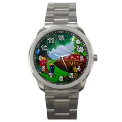 Kindergarten Painting Wall Colorful Sport Metal Watch