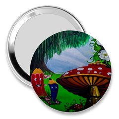 Kindergarten Painting Wall Colorful 3  Handbag Mirrors by Nexatart