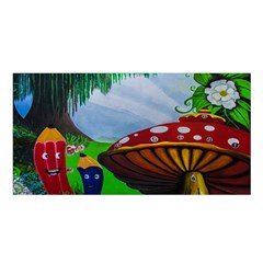 Kindergarten Painting Wall Colorful Satin Shawl by Nexatart