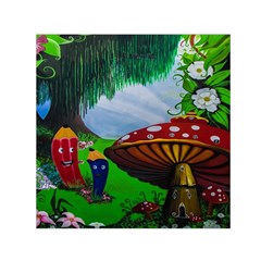 Kindergarten Painting Wall Colorful Small Satin Scarf (square) by Nexatart