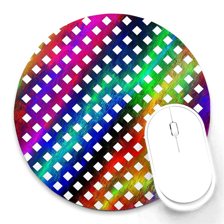 Pattern Template Shiny Round Mousepads