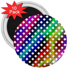 Pattern Template Shiny 3  Magnets (10 Pack)  by Nexatart