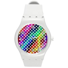 Pattern Template Shiny Round Plastic Sport Watch (m) by Nexatart