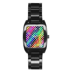 Pattern Template Shiny Stainless Steel Barrel Watch by Nexatart