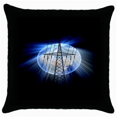 Energy Revolution Current Throw Pillow Case (black) by Nexatart