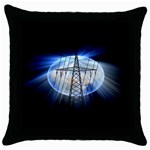 Energy Revolution Current Throw Pillow Case (Black) Front