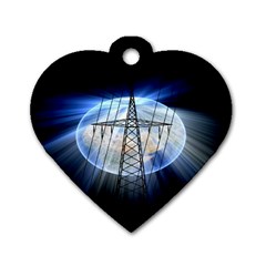 Energy Revolution Current Dog Tag Heart (two Sides) by Nexatart