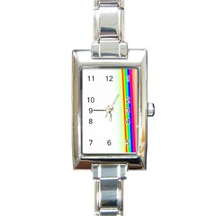 Rainbow Side Background Rectangle Italian Charm Watch by Nexatart