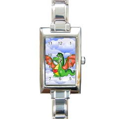 Dragon Heart Kids Love Cute Rectangle Italian Charm Watch by Nexatart