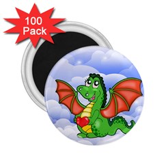 Dragon Heart Kids Love Cute 2 25  Magnets (100 Pack)  by Nexatart